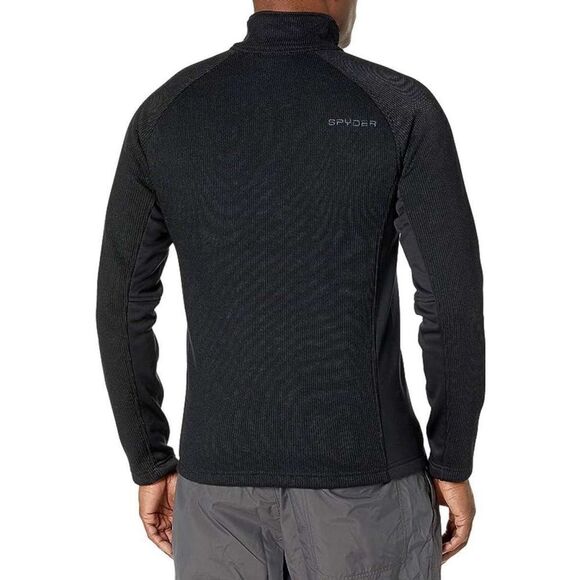 Spyder Outbound Quarter Zip Textured Fleece Pullover Jacket Black Large - Picture 4 of 13